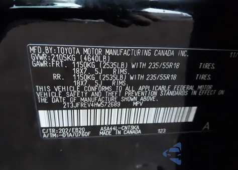 2017 Toyota Rav4 Se from USA, damaged, VIN 2T3JFREV4HW572689